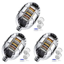 3X 20 Stage Shower Filter Shower Filter with Replaceable Cartridges Shower Filter for Hard Water Removing Chlorine