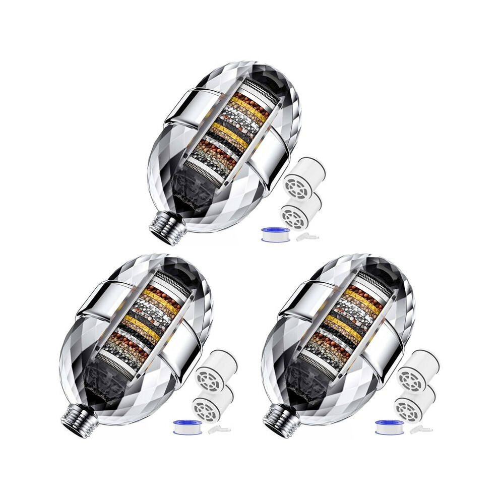3X 20 Stage Shower Filter Shower Filter With Replaceable Cartridges Shower Filter For Hard Water Removing Chlorine 6033564512966