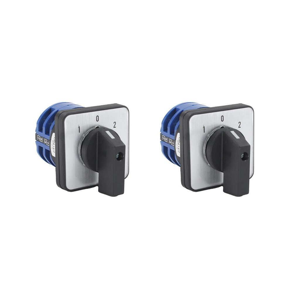 2X Changeover Selector 3 Positions 8 Terminals Universal Rotary Cam Selector Latching Switches 32A 6033169629373