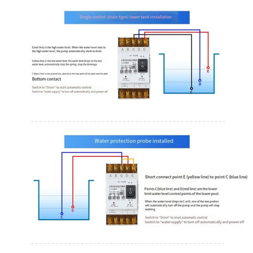 3X Fully Automatic Water Level Controller  25A 220V Water Tank Liquid Level Detection Sensor A 2