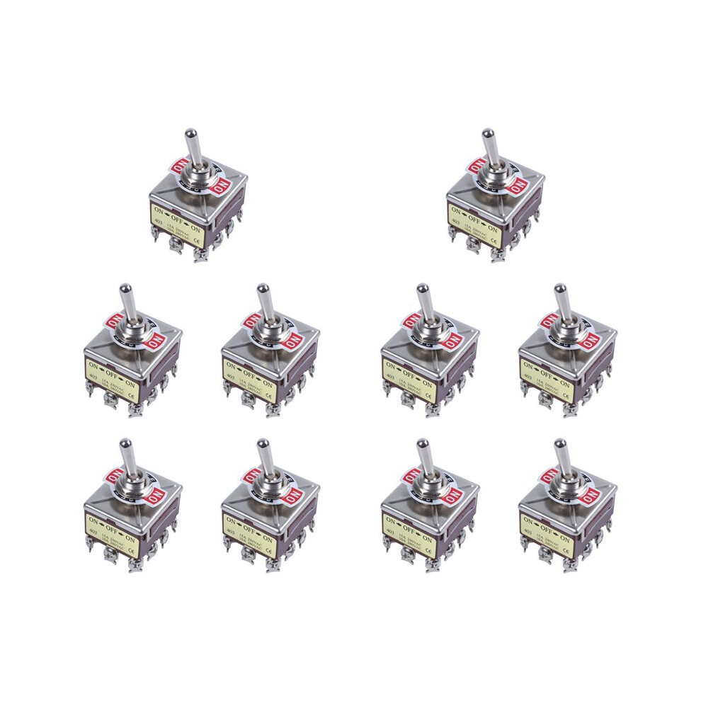 10X Ac 380V 10A /Off/ 3 Positions 12 Pin Latching Toggle 4Pdt 6033268250416