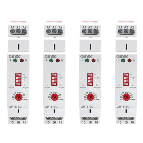 4X GEYA GRT8-EC 10A Dual Function Timer Relay  Delay or Off Delay Relay AC230V  Relay