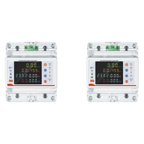 2X Tuya WiFi Single Phase 4P Intelligent Circuit Breaker WiFi Auto-Reclosing Voltage Current Protector Timer