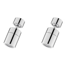 2X Sprühkopf für Küchenarmaturen, Filter, Verstellbar, Drehbar, Spritzschutz, Wasserhahn, Düse, Bubbler, Küchenspüle, Wasserhahn, Silber B