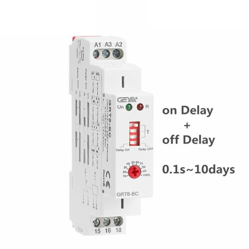 4X GEYA GRT8-EC 10A Dual Function Timer Relay  Delay or Off Delay Relay AC230V  Relay 2