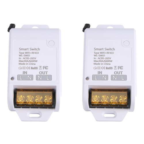 2X ZigBee Graffiti WiFi   /Off 30A WIFI+RF433 High Power Remote Control Voice Lamp Multifunction