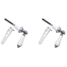 2X Ceramic Toilet Flush Handle, Toilet Handles Flush Lever Traditional Victorian Style Toilet Handle Replacement Kit