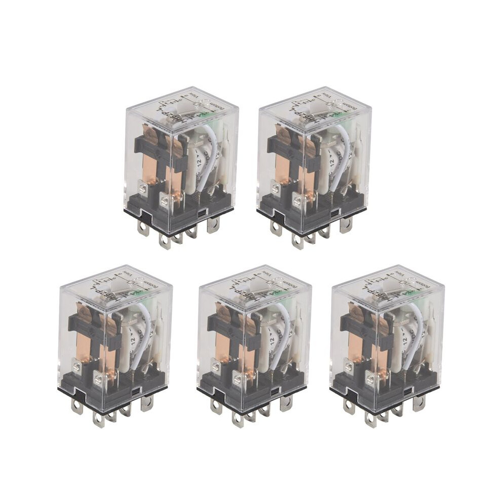 5X 12V Coil 10A 240Vac 28Vdc Dpdt Electromagnetic Relay Jqx-13F2z 4711184277428
