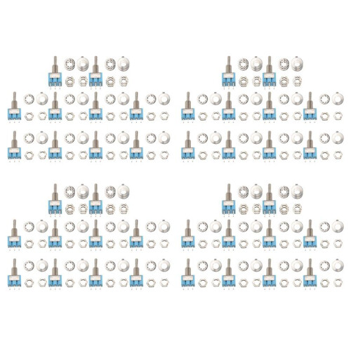 40Pcs SPDT  Toggle  3-Pin 2 Position / Miniature Toggle  6A 125V AC Toggle  MTS-102