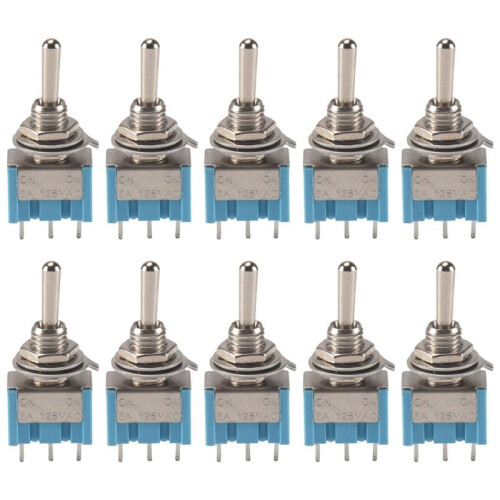 40Pcs SPDT  Toggle  3-Pin 2 Position / Miniature Toggle  6A 125V AC Toggle  MTS-102 1