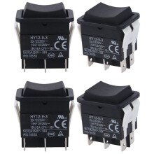 Interrupteur à Bascule, HY12-9-3 6 Broches Interrupteur à Bascule Électrique Industriel 125 V/250 V Bouton-Poussoir (4 Pièces)