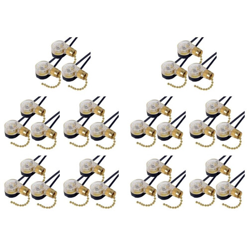 30Pack Ceiling Fan Light  ZE-109 Fan  Ceiling Pull Chain  Replacement (Brass)