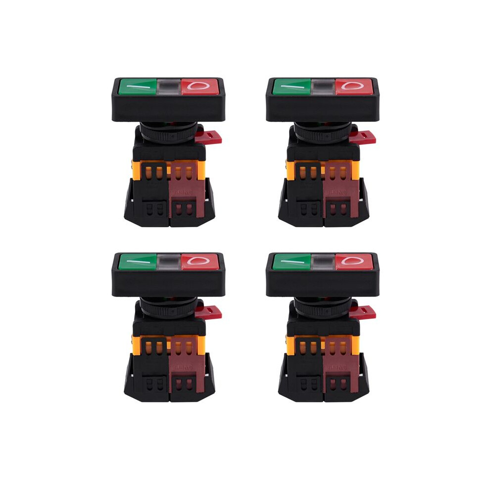 4X Ac 220V Yellow Light -Off Start Stop Momentary Push Button 1 No 1 Nc 6032587365870