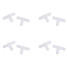 8 Pcs 12mm Plastic Equal Tee Connector Barbed Pipe Fitting Air/Water Hose Joiner
