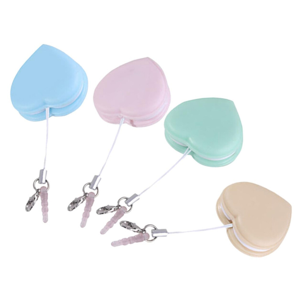 Screen Cleaner Pendant Set, HeartShaped Macaron Design for Glasses and Electronics, 4pcs