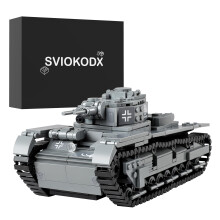 WW2 Tank Model Kit 673Piece German Neubaufahrzeug with Movable Parts Military Building Blocks for Adults
