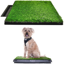 Dog Toilet Flat with Artificial Grass For Home Use Small To Medium Dogs 58 x 45.5 cm