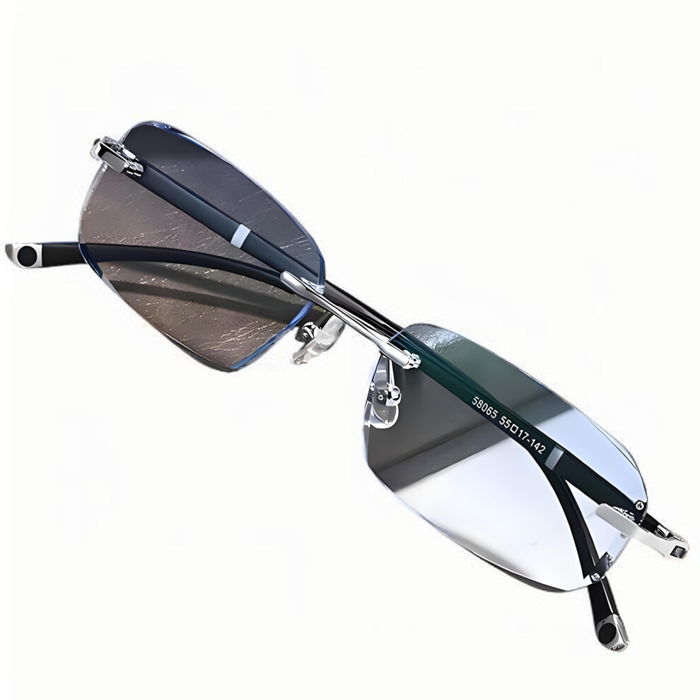 Blue/Light Blocking Frameless Reading Glasses For Men 2.5X Clear Magnification Lens