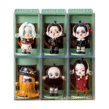 Clear Stackable Figure Display Case with ID Card Slot Compatible with Pop Mart Collectibles (Green)