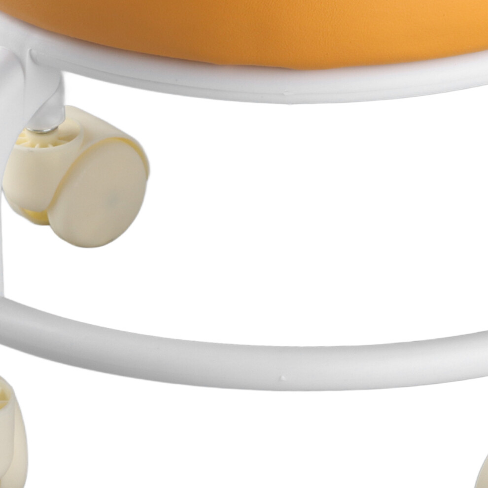 Orange Double Layer Rolling Stool