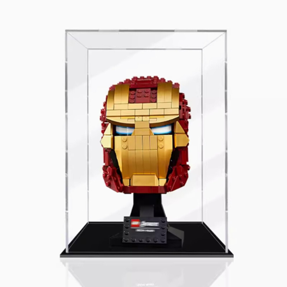 Acrylic Display Case for  76165 Iron Man Helmet, Clear Dustproof UV Protection Showcase