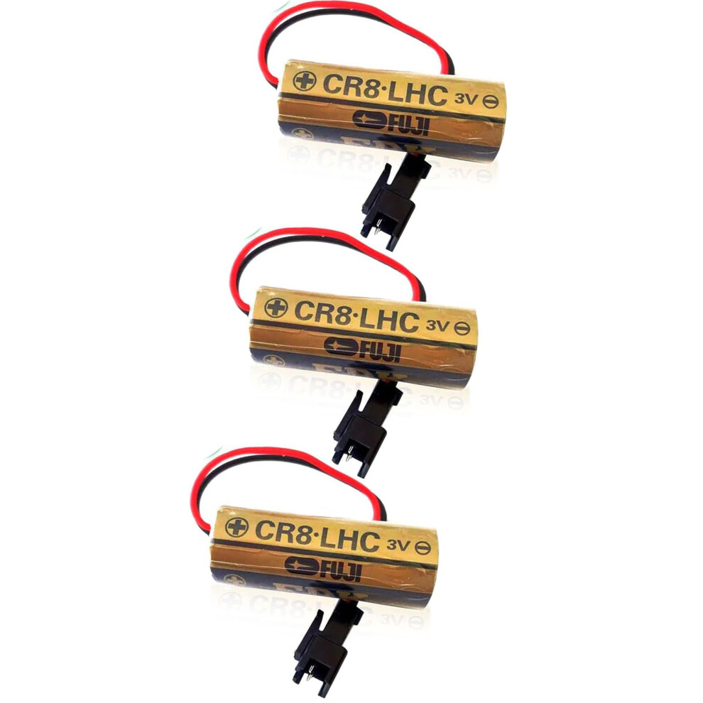 Cr8lhc 3V Lithium Battery 2600Mah 3Pack For Fuji Automatic Flusher With Plug Black 9169991104362