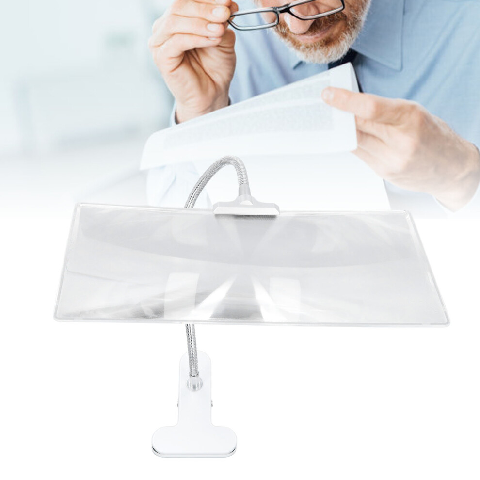 Clip-on Magnifier 4X Large Lens Flexible Hose for Reading Repairs & Crafts