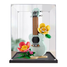 Acrylic Display Case for 31156 Violin, Clear Dustproof Box with 360 View and Stackable Base