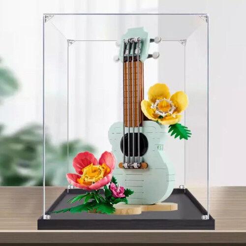 Acrylic Display Case for  31156 Violin, Clear Dustproof Box with 360 View and Stackable Base 1