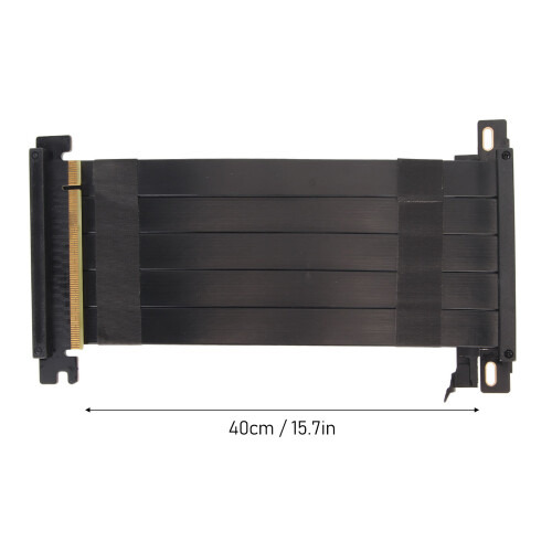 High-Speed PCIE 4.0 X16 Riser Cable 40cm Flexible GPU Extension Black 1