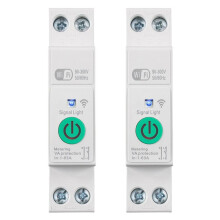 2X Tuya WiFi Circuit Breaker 1P+N 63A Din Rail med Elstatistik Fjärrröststyrning för Alexa Home