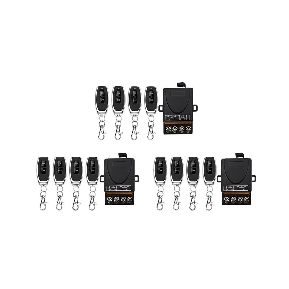 3X Ac 220V 30A 1Ch 433Mhz Wireless Remote Control Rf Relay Receiver + Off/ Transmitter A 6033970349118