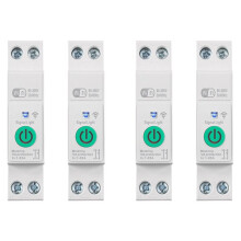 4X Interruttore Automatico Intelligente Wi-Fi Tuya 1P+N 63A su Guida DIN con Statistiche Sull'Elettricità e Controllo Vocale Remoto per Alexa Home