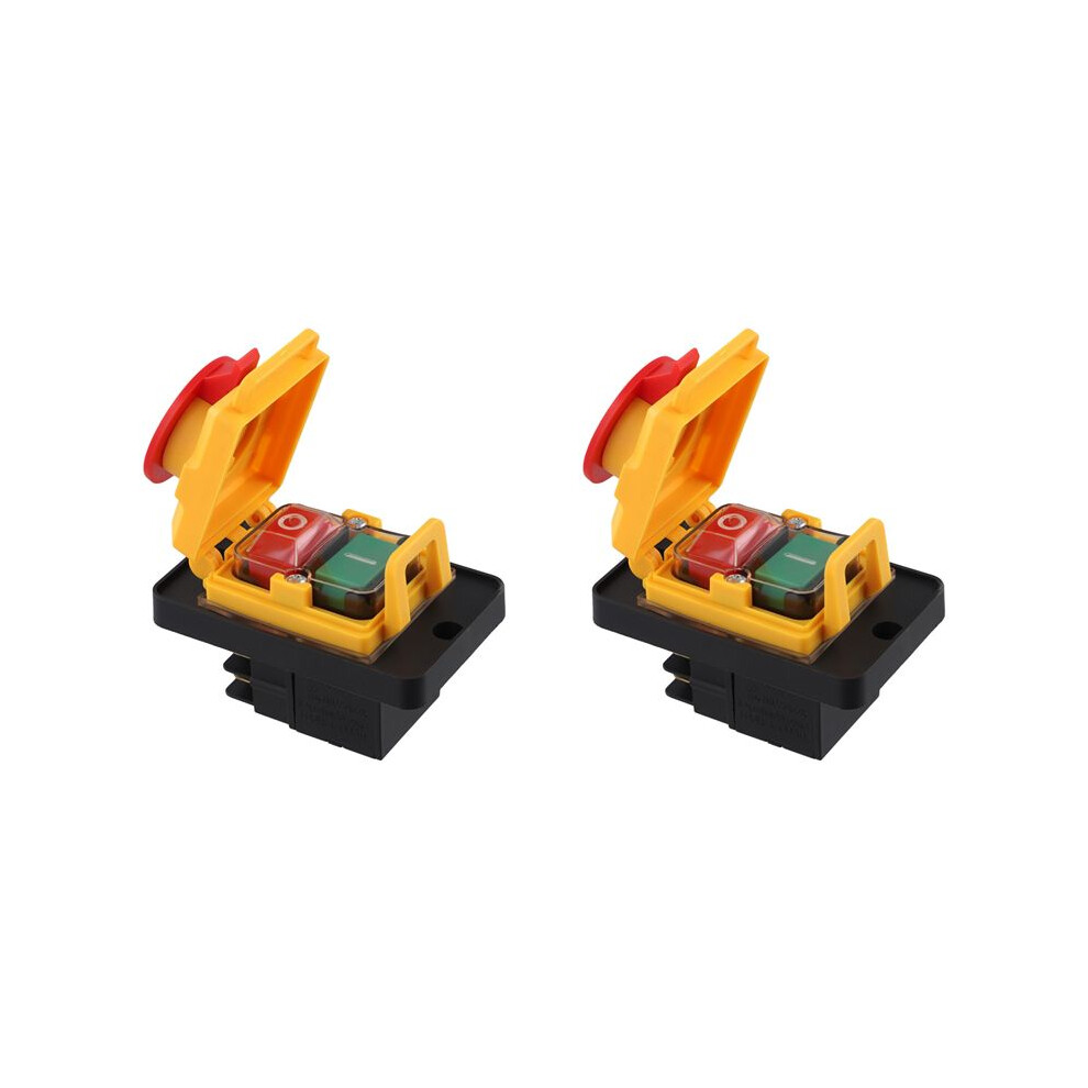 2X Electromagnetic Magnetic Button Kjd12 16A 250V Power Tool Undervoltage Overload Protection 4713836704351