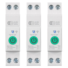 3X Disyuntor Inteligente Tuya WiFi 1P+N 63A, Interruptor de Riel DIN con Estadísticas de Electricidad, Control Remoto por Voz para Alexa Home.
