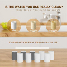 Faucet Extender Filter,16pcs Replacement Set with 4 Carbon Fiber & 12 PP Cotton Filters for Home Bathroom Kitchen
