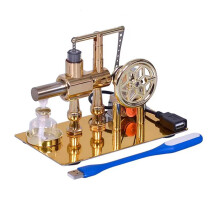 Hot Air Stirling Engine Motor Education Model Toy Electricity Power Generator LED Lights Kit