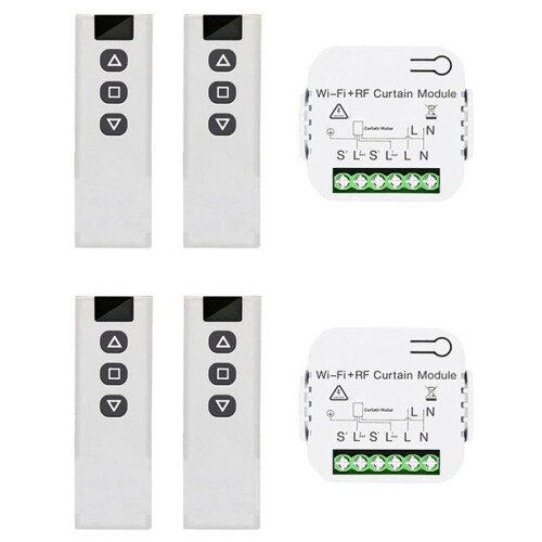 Tuya  Life WiFi 433Mhz Blind Curtain  with RF Remote for Electric Roller Shutter Control, 4RC 2RE