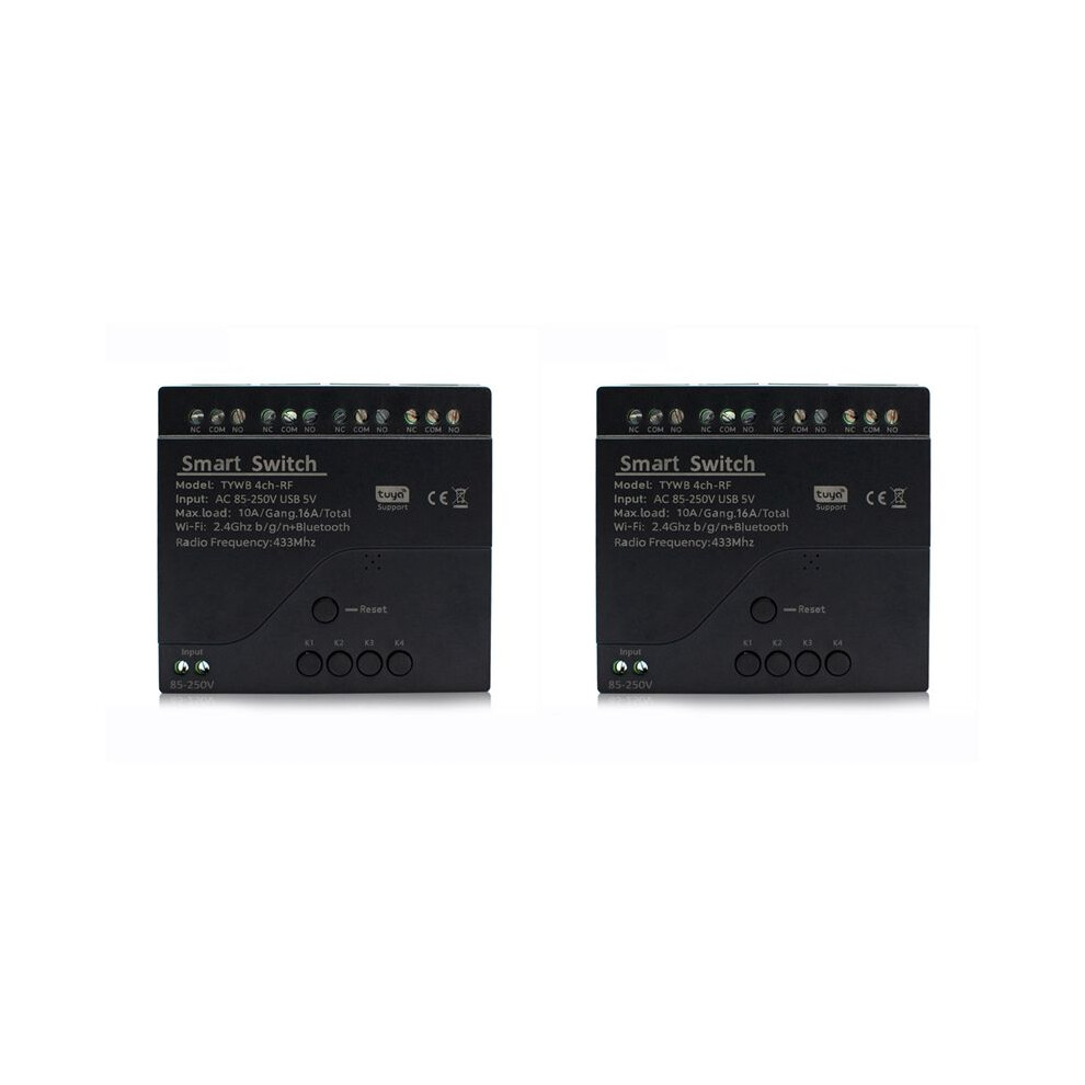 2X Tuya 4Ch Wifi Relay Module Access Control App Rf Remote Control 433M Works With Alexa Home 4713178086603