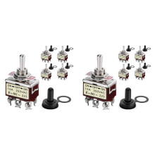Interruttore A Levetta Momentaneo 10 Pezzi 12V  3 Posizioni 30A DPDT ()-Off-() Interruttore A Levetta per Auto A 6 Pin con Copertura per Auto