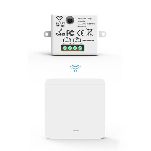 2X Wireless Light Wall  RF 433Mhz Relay Receiver with 1x1Gang Panel  LED Remote Control for LED Lamp 1