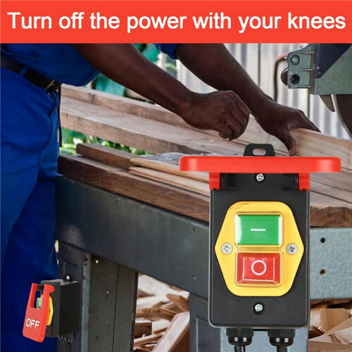 3X 220V Single-Phase /Off , Safety , Zero Voltage  with Socket, Emergency Off  EU Plug 2