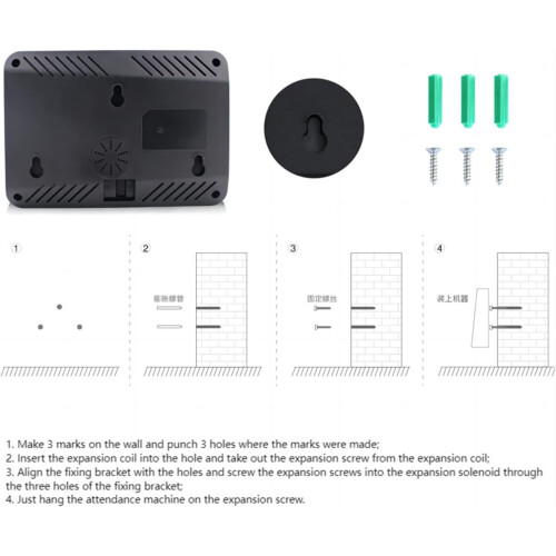 F01 Fingerprint Attendance Machine with Instant Recognition USB Download Biometric Time Clock 2