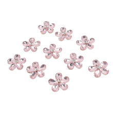 10PCS Flower Rhinestones Flat/Slick Bottom Clear