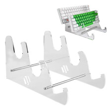 Transparent 3tier acrylic keyboard stand, stepped design, mechanical keyboard holder, stylish display rack for desktop setup