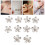 10Pcs Clear Flower Rhinestones Flat-Back Charms 13