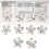 10Pcs Clear Flower Rhinestones Flat-Back Charms 6