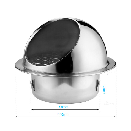 304 VentilaçãO de Ar de AçO InoxidáVel Grade Redonda Tampa de VentilaçãO Parede SaíDa de VentilaçãO 4 Polegadas 2