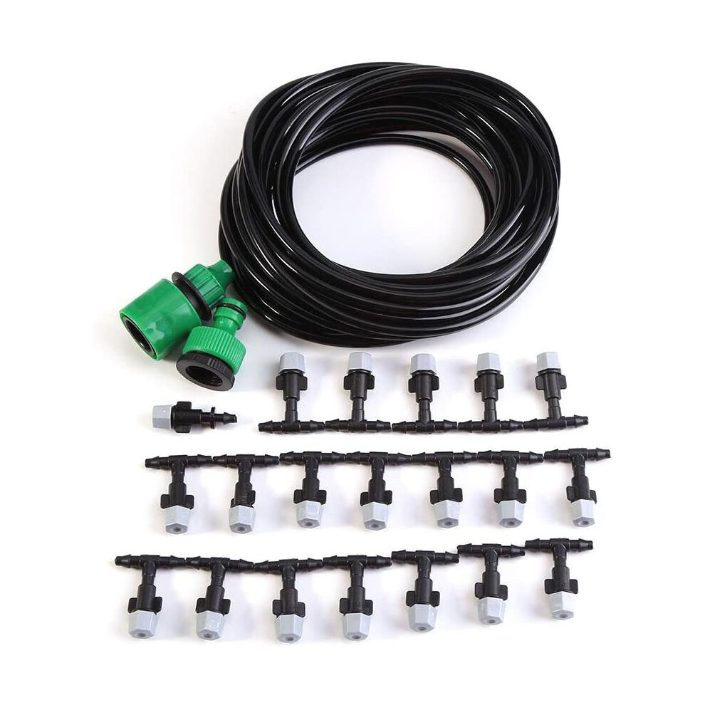 Diy Garden Patio Misting Flow Drip Irrigation Misting Cooling System With Mist Nozzle Sprinkler For Plant Flower 4713038435169