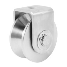 2 Inch V Type Pulley Roller 304 Stainless Steel Sliding Gate Roller Wheel Bearing for Material Handling and Moving
